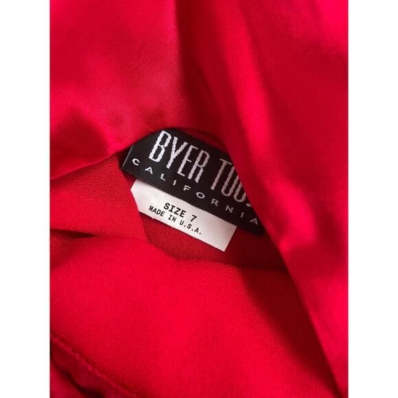 90's vintage red satin sequins formal holiday evening dress Size 7 Byer Too! - Picture 7 of 8